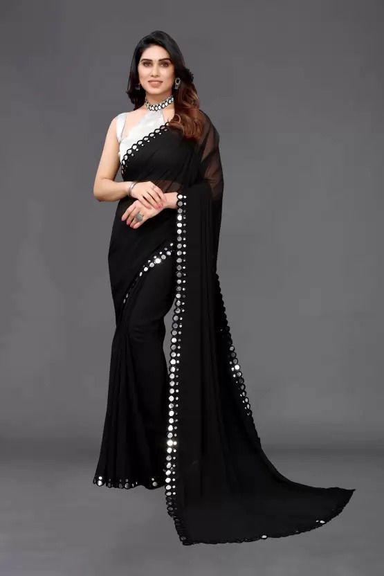 Side Mirror Styles Georgette Party Wear Sarees Catalog